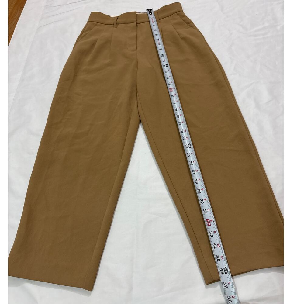 Aritzia Wilfred Womens 2 Brown Wide Leg Pants High Rise Office Minimalist - Picture 7 of 9